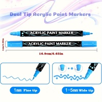 Ensemble de marqueurs d'art en plastique à double pointe avec design pliable à tête coudée, séchage rapide et résistance à la décoloration