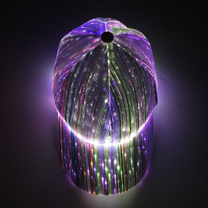 Cappello da Baseball LED Hip Hop con Luci Colorate in Fibra Ottica, Modalità Lampeggiante per DJ, Discoteca, Rave, Performance di Danza - Product Image 2