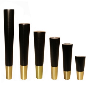 Gambe Rotonde in Legno con Piedini in Ottone <span class=keywords><strong>per</strong></span> <span class=keywords><strong>Tavolini</strong></span> <span class=keywords><strong>da</strong></span> Caffè e Mobili <span class=keywords><strong>per</strong></span> Soggiorno o Officina - Product Image 1