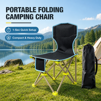 Kursi Lipat Camping Butterfly Heavy Duty, Portabel, Outdoor, dengan Rangka Baja Oxford untuk Taman, Memancing, Pantai, Piknik