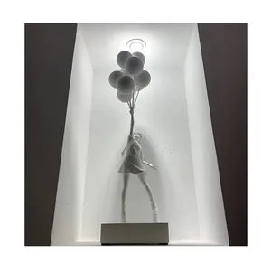 Venta al por Mayor de Nueva Estatua de Banksy, Niña con Globos, Decoración de Resina para el Hogar - Product Image 1