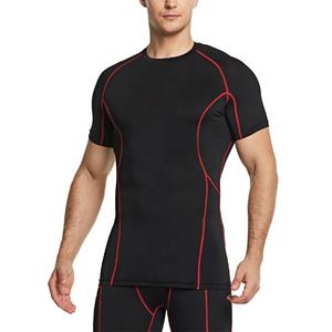 Ropa de gimnasio ligera para hombre, camisa deportiva de compresión, capa Base blanca transpirable de talla grande para verano, moldeador de cuerpo de manga corta - Product Image 6