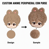 Porte-monnaie en peluche personnalisé en forme de carillon éolien, jouets en peluche de personnages d'anime, sac en peluche, pochette zippée, cadeau pour les fans d'anime, OEM personnalisé