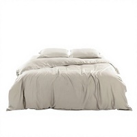 TEXAS LINEN CO. Parure de draps de luxe en coton égyptien King Size 600TC, 4 pièces, poches profondes, drap-housse/plat, anti-plis, motif uni