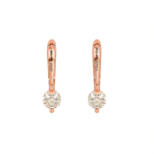 E3428 Orecchini in oro rosa con diamanti, taglio rotondo brillante, colore G, naturali, classici da donna per tutti i giorni - Product Image 1