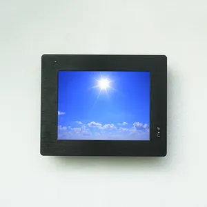 Monitor de pantalla táctil resistente con sensor de luz, 12V, 24V, 8 pulgadas, 1000nits
