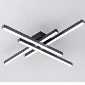 New Arrival Modern LED Ceiling Lamp Linear Dimmable Gold Oval Fixture for Living <b>Room</b> 220V <b>AC</b> with Switch Control Acrylic Cover - Product Image 5