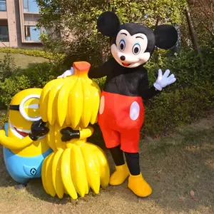 Efun kostum maskot Mickey dan Minnie, gaun pesta Cosplay tikus untuk ulang tahun dewasa, kostum maskot tikus kustom