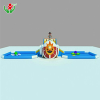 Tobogán Acuático Inflable con Forma de Barco Pirata y Calavera Gigante, con Piscina Extra Grande, Equipo de Entretenimiento para Parques Acuáticos
