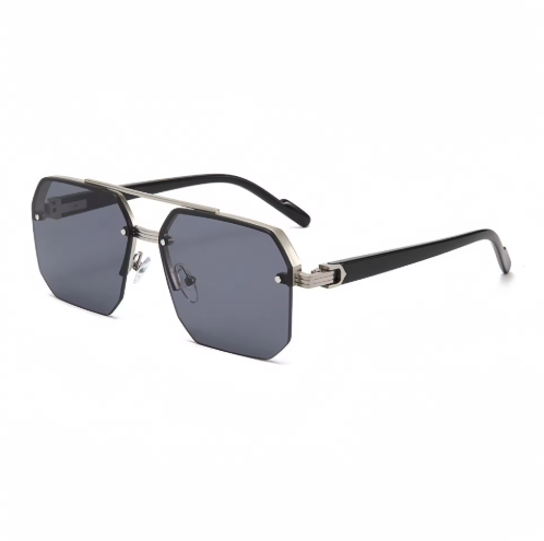 Silver frame black gray