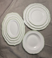 Nouvelle exportation Chine : Assiette en céramique verte style minimaliste moderne et épuré, motif dentelle, pour chapeau de paille, poisson ou plats occidentaux