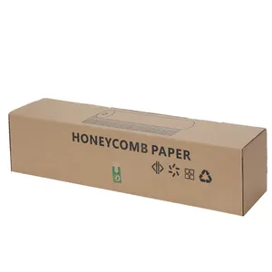 Amazon Hot Selling Recyclable Shipping Supplier Wrapping Honeycomb Paper Roll With Corrugated Box