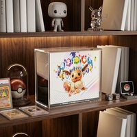 Boîte de présentation en acrylique écologique avec couvercle magnétique, design moderne, boîte transparente en PMMA ETB pour utilisation sur bureau, protection de cartes de jeu