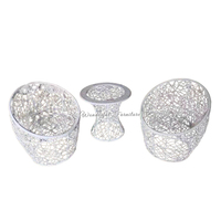 Ensemble de trois pièces pour l'extérieur, balcon moderne, table à thé, jardin, hôtel, villa, patio, chaise en rotin blanc