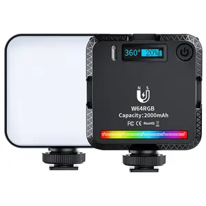 便携式HSI全彩6w发光二极管RGB摄像机视频灯2500-9000K摄影发光二极管自拍Vlog灯