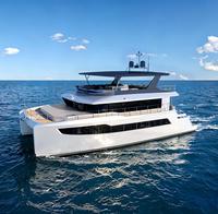 Catamaran commercial de luxe de 55 pieds en fibre de verre Yacht Moteur intérieur Patrouille de croisière Sport Tourisme Transport Bateau de pêche soudé