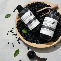 [SOY LAB] Champú para el Cuidado del Cuero Cabelludo con Frijol Negro 500ml para Cabello Rizado - Limpiador Suave, Fórmula Hidratante y Nutritiva, Refrescante para el Cuero Cabelludo