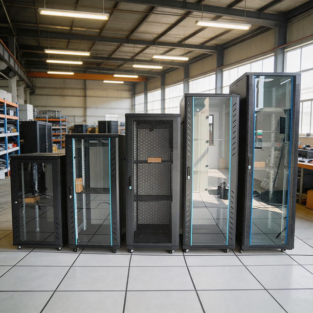 Steel Material 18u 24u 27u 32u 37u 42u Server Rack Cabinet Glass/mesh Door Data Centers 19inch