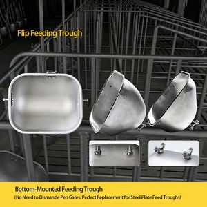 304 Stainless Steel Sow Feeding <strong>Trough</strong> Thickened Flip Pig Feed <strong>Trough</strong> for Farrowing Crate Gestation Stall Feeder <strong>Trough</strong> - Product Image 5