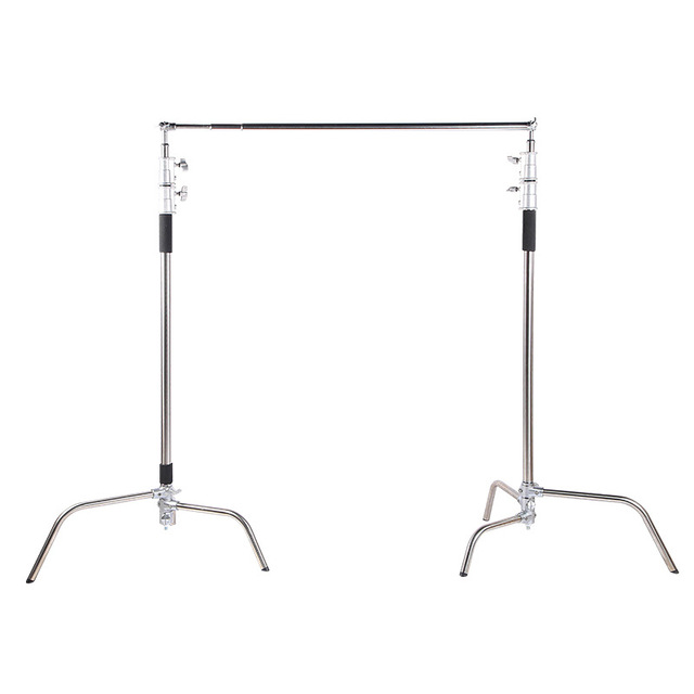 Stainless Steel Telescopic Backdrop Stand Horizontal Bar Adjustable C-Stand Tripod Pole Photo Studio Kits Photography Props
