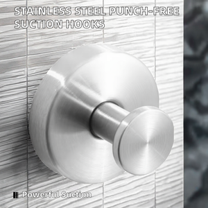 Modern Stainless Steel Punch-Free Robe Hooks Cross-Border Suction Cup Hook Wall-Mounted <b>Bathroom</b> <b>Kitchen</b> Strong Traceless - Product Image 3