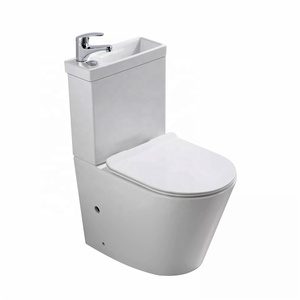 2in1 Combo kết hợp nhà vệ sinh & bồn rửa cùng nhau rửa lưu vực phòng tắm <span class=keywords><strong>WC</strong></span> tiết kiệm không gian đơn vị với vòi nước và dày đóng cửa nhà vệ sinh - Product Image 3