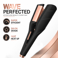 Rizador de Pelo Profesional con Pantalla LED, Rizador de Ondas de Cerámica con Calentamiento PTC, Herramienta de Peinado para Dar Volumen, 32mm 36mm