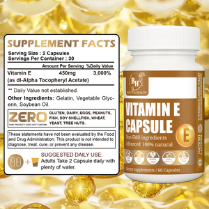 OEM/ODM <strong>Vitamin</strong> E Capsule Powerful Antioxidant 60 <strong>Caps</strong> Dietary Supplements for Health Maintenance - Product Image 3