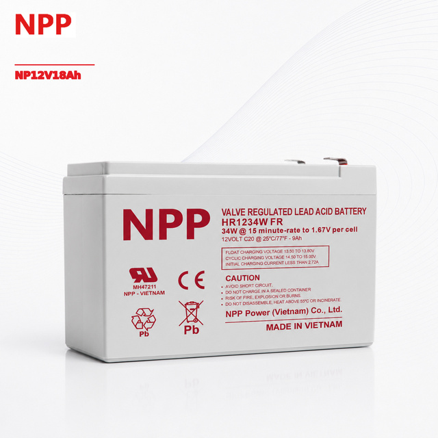 NPP 12V 18Ah Sealed Lead Acid Battery Rechargeable Battery with Nut & Bolt (NB) Terminal
