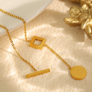 Collier géométrique en or, chaîne de clavicule en alliage de zinc pour femmes, cadeau, chaîne de pull TPXL75G - Product Image 1