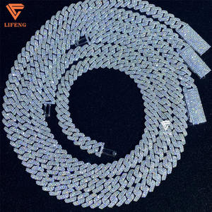 10mm di 925 in argento ghiacciato con catena a maglie cubane Hip Hop spedizione veloce con collane di Moissanite certificato di Stock locale - Product Image 3