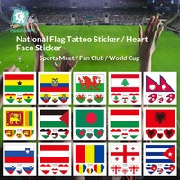 Autocollant de tatouage temporaire imperméable pour le visage, drapeau des supporters d'Argentine, pour événements sportifs et Jour national, idéal pour l'export.