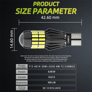 JIACHI Usine Aucune Erreur W16W T15 Led Canbus Voiture Lumière 4014 30SMD 3030 4SMD 12V-24V Blanc <span class=keywords><strong>Stop</strong></span> Tail Inverse Lampe de Recul pour Auto - Product Image 3