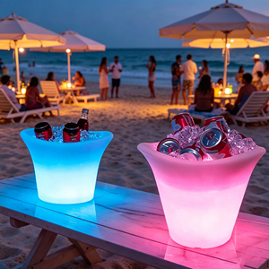 Ember Es Batu Plastik Modern Bercahaya 16 Warna Lampu LED untuk Penyimpanan Bar dan Gudang Anggur - Product Image 4