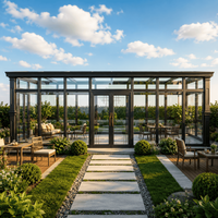 Kits de véranda en aluminium faciles à assembler, maison en verre préfabriquée pour jardin, patio, espace de détente quatre saisons