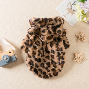 Cálido espesar suave gato perro pijamas estampado de leopardo lindo cremallera con capucha abrigo chaqueta invierno mascota abrigo ropa - Product Image 5