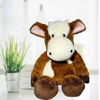 25.4cm Pacific Comforts Pondéré Peluche Vache Brun Micro-ondes Voyage Amical