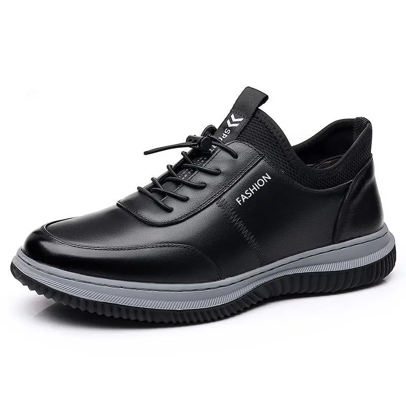 Chaussures décontractées en cuir PU noir pour hommes, prix bon marché, chine, vente en gros