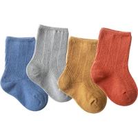 Hstyle 3 paires/ensemble bande solide nouveau-né infantile filles garçons bébé enfants coton chaussettes vêtements accessoires anti-dérapant nouveau-né Sport chaussette