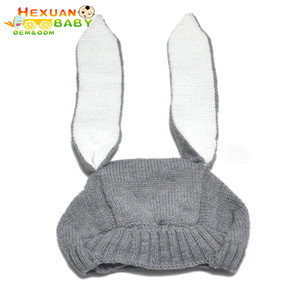 Venta al por mayor <span class=keywords><strong>de</strong></span> acrílico personalizado <span class=keywords><strong>de</strong></span> punto lindo invierno cálido bebé recién <span class=keywords><strong>nacido</strong></span> niños ganchillo Animal conejito Orejas <span class=keywords><strong>gorro</strong></span> sombrero - Product Image 3