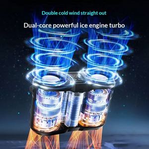 Wearable Mini Portable Led Display Dual Duct High Speed Motor Double Ice Cooling Light Rechargeable Handheld Desk <b>Fan</b> - Product Image 3