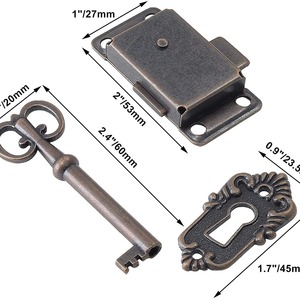 Juego de Cerraduras para Muebles de Aleación de Zinc, Estilo Antiguo, Cerradura para Cajón y Gabinete con Llave, Diseño Tradicional, Construcción Metálica Duradera - Product Image 3