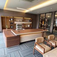 LBZ-350X Nouveau bureau de direction en bois de frêne de style chinois, grand bureau ovale moderne haut de gamme pour PDG et dirigeants, avec mortaise
