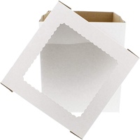 Boîte à gâteau robuste en carton ondulé extra résistant avec couvercle transparent et fenêtre, boîtes de boulangerie blanches, conteneur à gâteau jetable