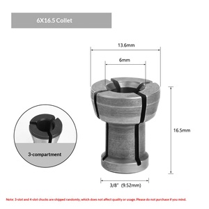 Mandrin de serrage 6 mm, 6,35 mm, 8 mm pour machine à graver, fraiseuse, accessoires de travail du bois - Product Image 6