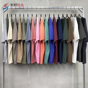 เสื้อยืดแฟชั่นแบรนด์ผู้ชาย แขนสั้น ผ้าคอตตอนหนา 250 กรัม สไตล์วินเทจ  รับสกรีนโลโก้ด้วยเทคนิคพัฟฟ์ ทรงหลวม ขายส่ง - Product Image 1
