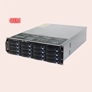 Funda de servidor de almacenamiento de longitud corta 3U, 16x3,5 pulgadas, SATA/SAS intercambiables, 12 Gb/s, HD, MiniSAS, 2x5,25"