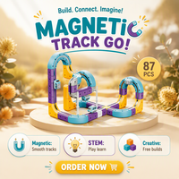 Cubes de construction éducatifs en plastique pour train magnétique transfrontalier, avec rails magnétiques électriques et blocs d'assemblage, alcalins