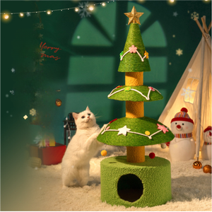 Structure d'escalade haut de gamme avec poteaux en sisal et griffoir pour Noël - Product Image 2
