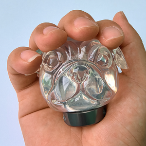 車ギアシフトノブシルバー光沢犬レジン - Product Image 6